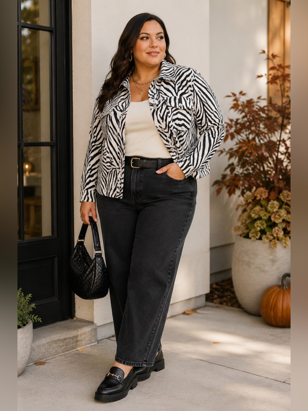 Carole Little Zebra Print Linen Shirt Jacket – Size 3X